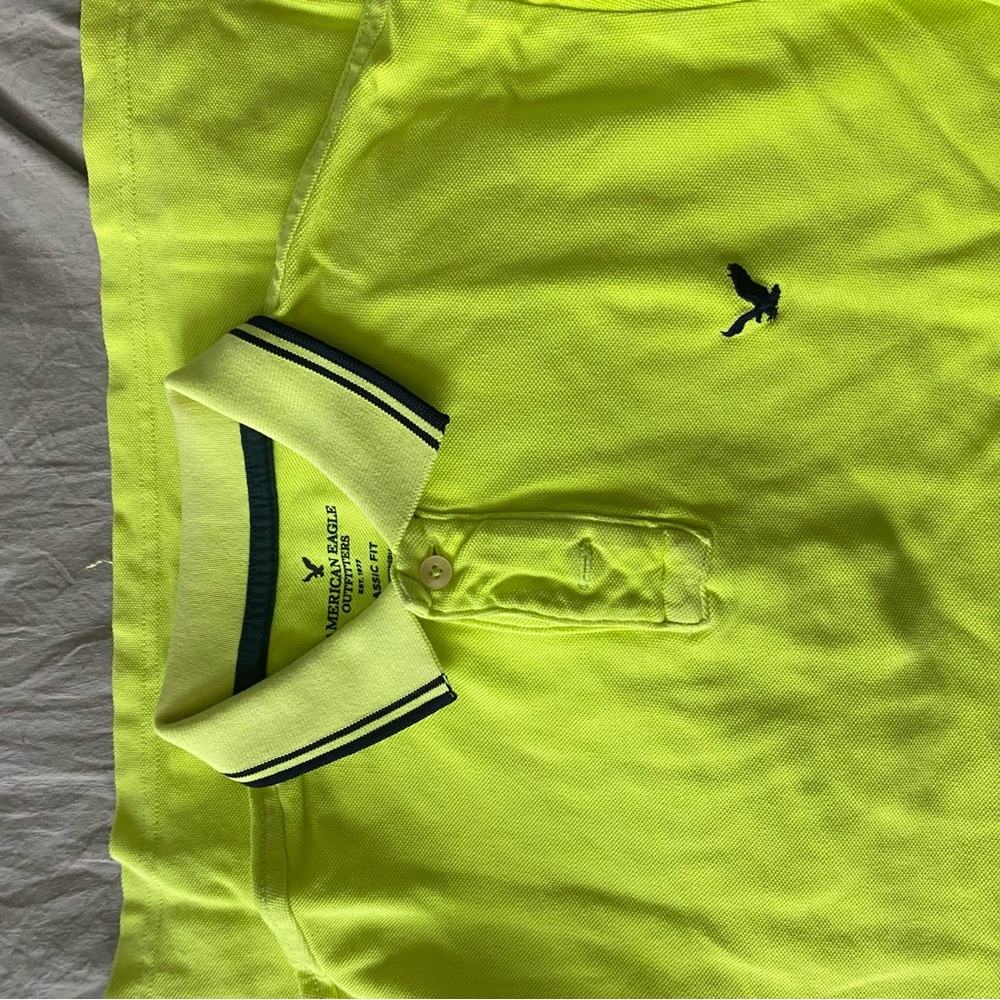 American Eagle Neon Green Polo Shirt